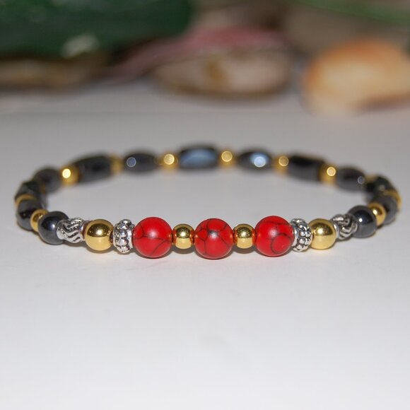 Magnetic Bracelet,Magnetic and Gemstone Beads,Healthy Bracelet - Picture 3 of 3